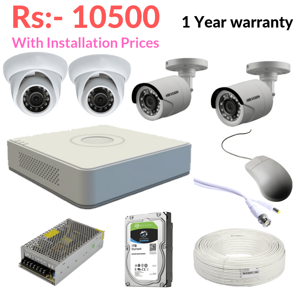 4 CCTV Camera Installation Package