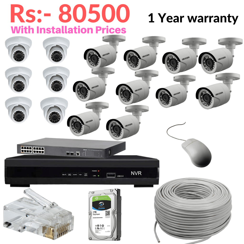 16 CCTV IP Camera Installation Package